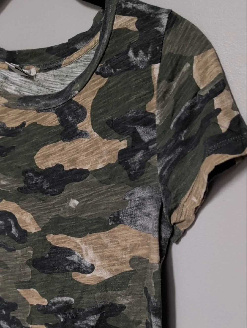 J. Crew Olive Camo Short Sleeve Tee